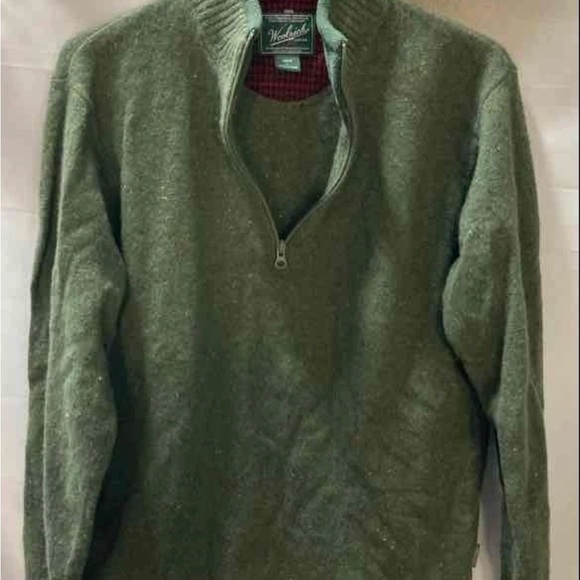 Woolrich Men's Olive Zip-Up Sweater - Picture 1 of 4